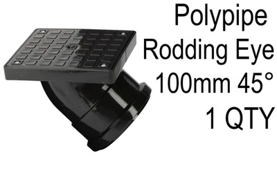 POLYPIPE Poly Rohr 110mm 45 Grad Staböse Klemme Kunststoff Vierkant Muffe Endsteck