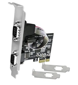 2-Port PCI Express RS-232 DB9 Serial Port Card for Windows XP, Vista,7, 8.x, - Photo 1/4