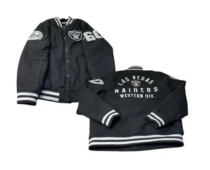 Raiders NFL Team Apparel Giacca Bomber Nero Ragazzo/Giovane Taglia Media (10-12) - Foto 1 di 9