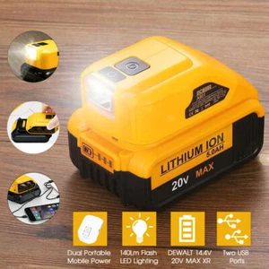 For Dewalt DCB090 USB Charging Battery Adapter Power Charger 18V 20V Portable UK - Picture 1 of 12