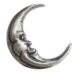 Moon Handcrafted From English Pewter Lapel Pin Badge - Picture 1 of 3