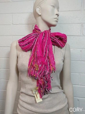 NUEVO CON ETIQUETAS Mujer BUFANDA SHWAL "VANITY ROSE" Colección Dieciocho RAYÓN LENTEQUINADO/METÁLICO Foto 1 de 4