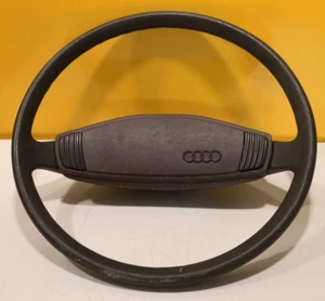 Steering wheel Audi 100 type 43 C2 brown with horn button baffle plate - Picture 1 of 4