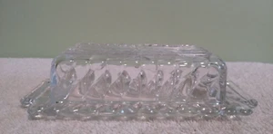 7.5" Vintage Colony Clear Glass Lidded Covered Butter Dish Fostoria - Picture 1 of 3
