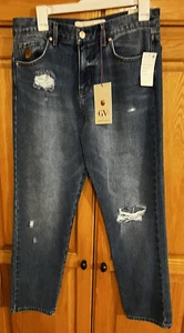 Women's Gloria Vanderbilt x Christian Siriano Miles Straight Leg Mid Rise Jeans - Picture 1 of 6