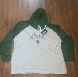 Michigan State Spartans Hoodie Grey & Green Size 3X New - Picture 1 of 6