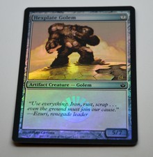 1 x FOIL Hexplate Golem - Mirrodin Besieged - MTG Magic the Gathering