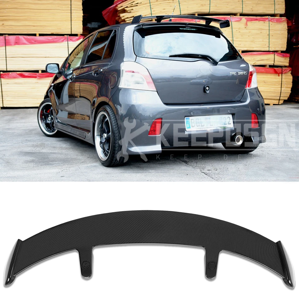 For Toyota Yaris Hatchback 52" GT Rear Wing Roof Window Spoiler Carbon Fiber - Image 1 of 4