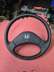 88-91 Honda Civic CRX Two Spoke Steering Wheel OEM SH3 SH4 SH5 EF DX SI HF WAGO - Picture 1 of 10