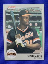 1983 FLEER #257 CHILI DAVIS SAN FRANCISCO GIANTS NM-MT or BETTER! 3X WS CHAMP!