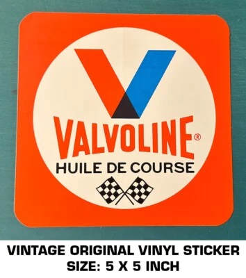 VALVOLINE HUILE DE COURSE ORIGINAL DECAL VINTAGE GAS STATION / AUTOMOTIVE - SCCA - Image 1 of 2