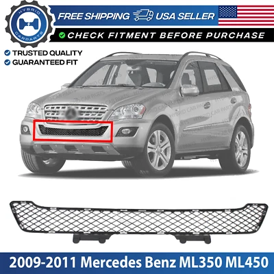 New Front Bumper Grille Plastic Primed For 2009-2011 Mercedes Benz ML350 ML450 - Image 1 of 4