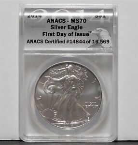 2014 American Eagle Silver Dollar - FDI - ANACS MS70 Graded - Free USA Shipping!