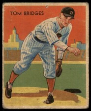 1934 DIAMOND STARS TOMMY BRIDGES 5 FAIR R327 NATIONAL CHICLE DETROIT TIGERS