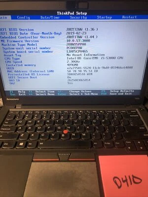 Lenovo Thinkpad T450s Intel Core i5-5300u 2.3GHz 4GB RAM SIN HDD 14" Bios Bloqueado Foto 1 de 4