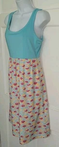 COLUMBIA turquoise pink Yellow Blue Patterned Poly Pullover Athletic Dress XS - Picture 1 of 5