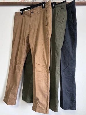 George тонкий прямой мужской Chino брюки комплект из 3 цветов темно-синий, желтовато-коричневый, оливковый 36 x 30 - Изображение 1 из 4