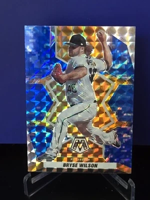 2022 Panini Mosaic - Bryse Wilson #95 Blue Camo Mosaic Prizm - Image 1 of 2