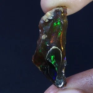 12.00 Cts 100% Natural Welo Fire Ethiopian Oil Opal Rough Cab Gems Ring Nacklace - Picture 1 of 10