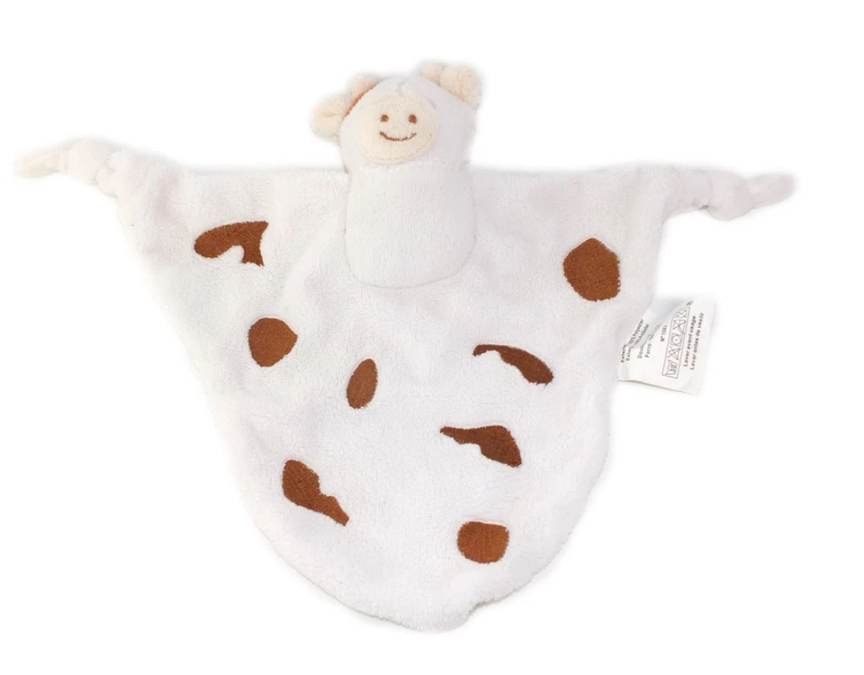 BABOU Doudou plat Vache blanche taches marron - Photo 1/1