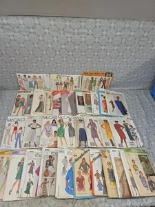 33- Vintage Pattern Lot McCalls Simplicity Butterick 60s 70s 80s Shirts Dresses - Picture 1 of 16