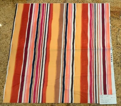 Clarke & Clarke F0832/4 Sunrise Stripe in Spice 27” sample - Image 1 of 4