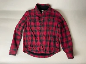 Vintage L.L. Bean Women's Fleece Lined Flannel Shirt, Snap-Front Plaid, Red - Picture 1 of 8