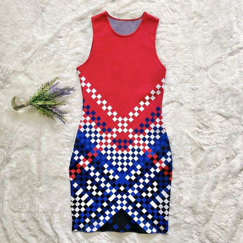 Abito bodycon Alexander Wang Degrade doppia maglia piccolo colorato a scacchi aderente