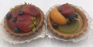 Fake Cake Artificial Food Egg Tart Models Realistic Strawberry Blueberry Oranges - Picture 1 of 11