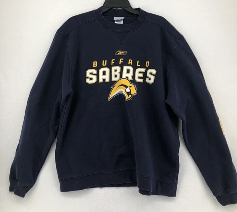 Reebok Buffalo Sabres Vintage 2000's Men's Crewneck Sweater - Size M - Navy Blue Cover