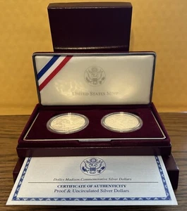 1999 Dolley Madison Commemorative Silver Dollar Set - Proof & Uncirculated - COA - Picture 1 of 8