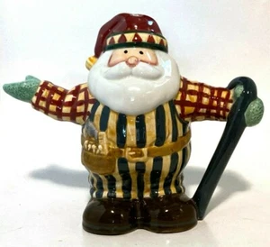 Santa Claus Ceramic 6" x 7.5" Teapot Sakura Delicate Hand-Painted Surface - Picture 1 of 6