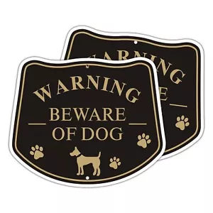 2 Pack Beware of The Dog Sign for Fence Rust Free Metal SignUV Protected Weat... - Picture 1 of 5