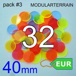 32x 40mm Round Base 3mm Color Fluor Acrylic Socle War Hammer 40k Infinity AOS - Imagen 1 de 1