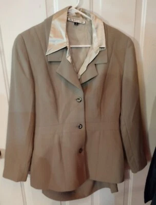 Women's 3 Piece LIGHT OLIVE GREEN skirt and jacket suit size 8 by Travis Ayers - Image 1 of 4
