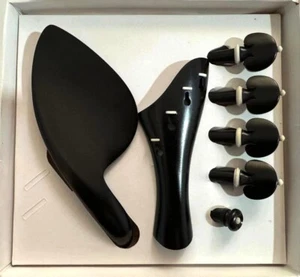 Ebony inlay Bone Violin Fittings Accessories Violin tailpiece Pegs Chin rest Pin - Picture 1 of 1