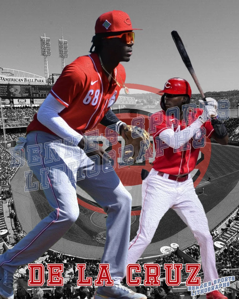 Cincinnati Reds Lithograph print of  Elly De La Cruz 2023 - Image 1 of 1