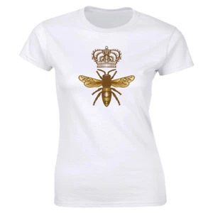 Queen Bee with Crown T-Shirt for Women Funny Cute Royalty Tee - Picture 1 of 2