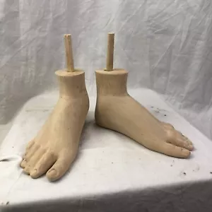 Piedi Madonna Donna Scalza legno scultura per statua 16,5Cm Pianta Restauro - Foto 1 di 10