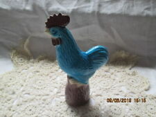 FIGURINE COQ PORCELAINE TURQUOISE CHINE CHINESE ROOSTER BLUE PORCELAIN