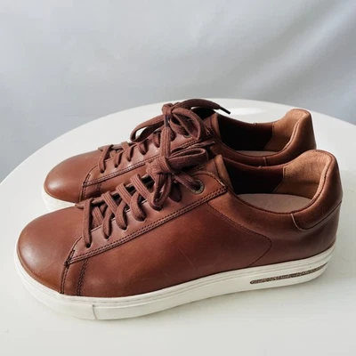Birkenstock Unisex Cognac Brown Bend Low Top Natural Leather Sneakers Size L8 M6 - Image 1 of 4