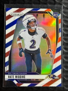 2024 Panini Prizm - Rookies Nate Wiggins #380 Red White & Blue Prizm (RC) Ravens - Picture 1 of 2