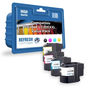 Refresh Cartridges Full Set Pack LC22E Ink Compatible With Brother Printers - Afbeelding 1 van 12