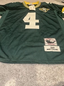 Brett Favre Jersey Green Bay Packers Mitchell & Ness Size 48 XL 1993 NWT $300 - Picture 1 of 7