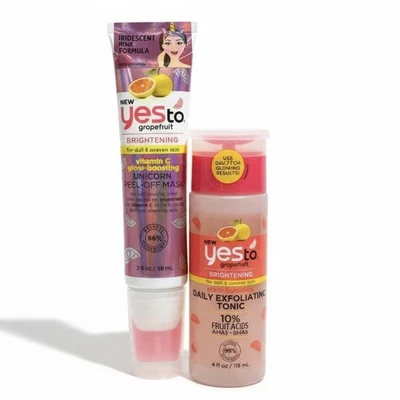 Yes To Grapefruit 美白日常去角质 Tonic M & Unicorn 去角质面膜 — 第 1/2 张图片