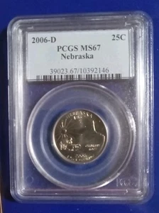 2006 D NEBRASKA STATE QUARTER PCGS MS67 - Picture 1 of 2