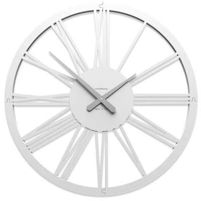 CalleaDesign Orologio da parete Pompei Legno Bianco - Immagine 1 di 2