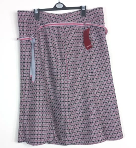 Bianca UK 18 BNWT Wool Belted Spotty Dotted Pink Purple Preppy Midi Skirt - Picture 1 of 6