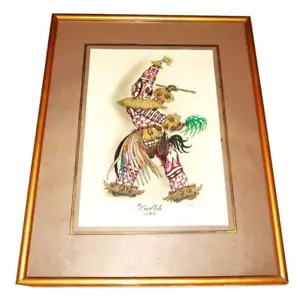 Gouache Art, Signed Arredondo Ireme 1970 Abakuá Diablito Dancer, 15 1/2" x 20" - Picture 1 of 5