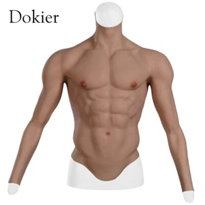 Traje realista de silicona masculino pecho abdominal músculo chaleco con brazos para juegos con cosplay - Imagen 1 de 9